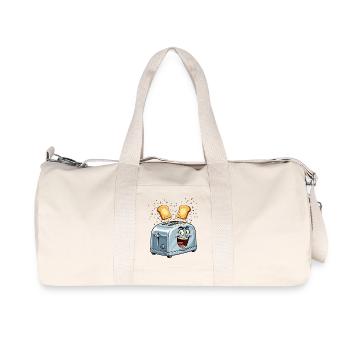Grille-pain joyeux avec toast sautant - Sac de sport en toile recyclée Stanley/Stella - blanc naturel - Devant