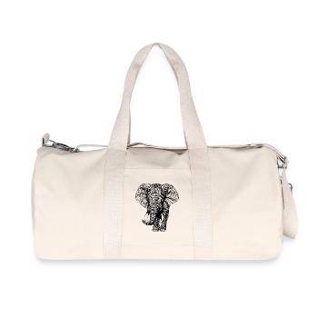 Elephant Trunk Africa Safari Wilderness Elephant - Recycled Canvas Sports Bag by Stanley/Stella - natural - Front