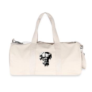 Esquisse du torse musclé masculin - Sac de sport en toile recyclée Stanley/Stella - blanc naturel - Devant