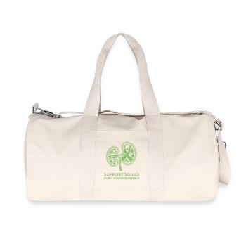 Kidney Awareness Shamrock Ribbon - Recycled Canvas Sports Bag by Stanley/Stella - natural - Front