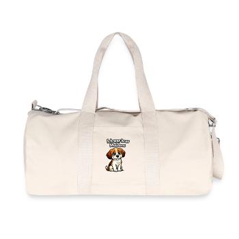 Ich war brav Meistens Hund Geschenk - Recycelte Canvas-Sporttasche von Stanley/Stella - Naturweiß - Vorne