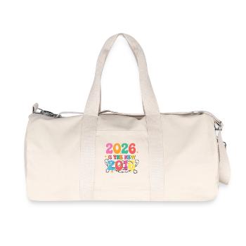 Nouvelles ambiances nostalgique 2016 2026 - Sac de sport en toile recyclée Stanley/Stella - blanc naturel - Devant