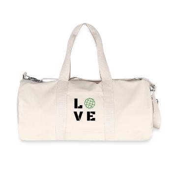 Aimer la Journée de la Terre Écologie, Globe Vert, Art Planète - Sac de sport en toile recyclée Stanley/Stella - blanc naturel - Devant