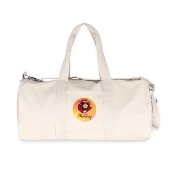 Darts Monkey Brillenmotiv - Recycelte Canvas-Sporttasche von Stanley/Stella - Naturweiß - Vorne