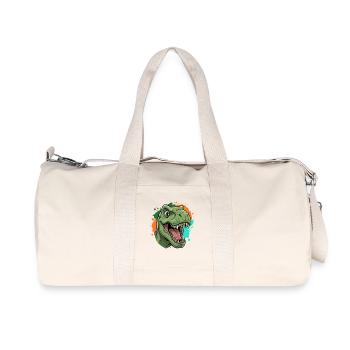 T-Rex Paint Splash Neon Print - Recycled Canvas Sports Bag by Stanley/Stella - natural - Front