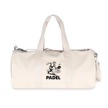 Padel Player Smash Silhouette Sport Outfit - Recycelte Canvas-Sporttasche von Stanley/Stella - Naturweiß - Vorne
