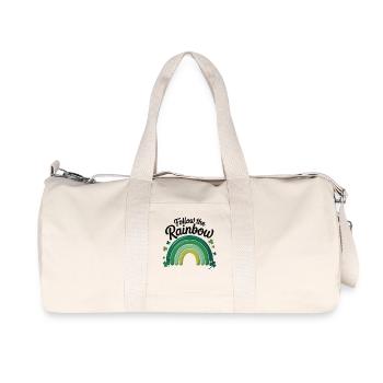 Follow The Rainbow St Patricks Day T-Shirt - Recycled Canvas Sports Bag by Stanley/Stella - natural - Front