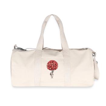 Heart Balloons T-Shirt – Love Heart Motif - Recycled Canvas Sports Bag by Stanley/Stella - natural - Front