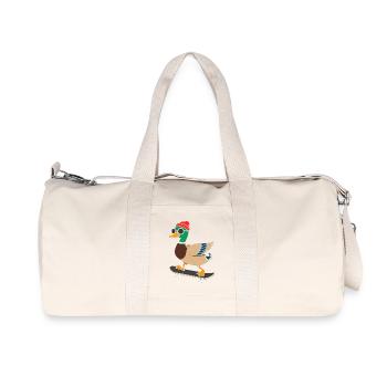 Skate-Duck avec chapeau et lunettes de soleil - Sac de sport en toile recyclée Stanley/Stella - blanc naturel - Devant