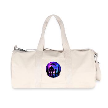 Alien Bigfoot UFO Sasquatch Believers Spaceship - Recycled Canvas Sports Bag by Stanley/Stella - natural - Front