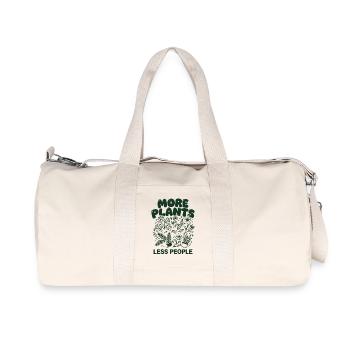 More Plants Less People - Streetwear Gardener - Recycled Canvas Sports Bag by Stanley/Stella - natural - Front