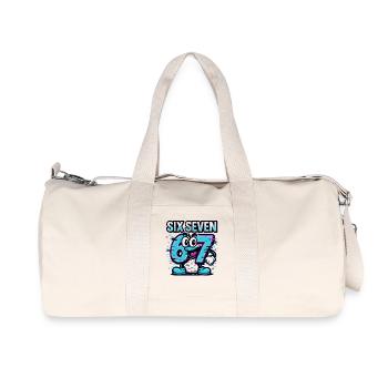 Six Seven 67 Meme Glitch Mascot Italian Brainrot - Recycelte Canvas-Sporttasche von Stanley/Stella - Naturweiß - Vorne