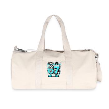 Six Seven 67 Meme Glitch Mascot Italian Brainrot - Recycelte Canvas-Sporttasche von Stanley/Stella - Naturweiß - Vorne