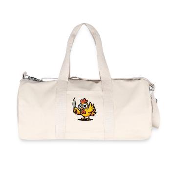 Crazy Chicken T-Shirt – Chicken with Knife - Recycled Canvas Sports Bag by Stanley/Stella - natural - Front