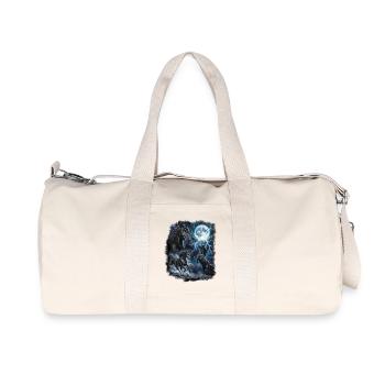 THREE Wild Horses with Moon Wildlife Designs - Recycled Canvas Sports Bag by Stanley/Stella - natural - Front