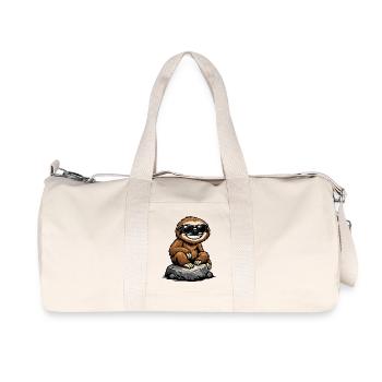 Sonnen-Sloth auf Felsen - Recycelte Canvas-Sporttasche von Stanley/Stella - Naturweiß - Vorne