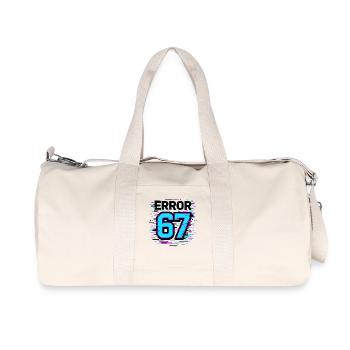 Error 67 Six Seven Glitch Cyber Meme Gift Idea - Recycled Canvas Sports Bag by Stanley/Stella - natural - Front
