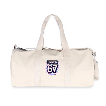 Error 67 Six Seven Glitch Cyber Meme Gift Idea - Recycled Canvas Sports Bag by Stanley/Stella - natural - Front