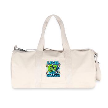 Level 67 Unlocked Six Seven Italian Brainrot Gamer - Recycled Canvas Sports Bag by Stanley/Stella - natural - Front