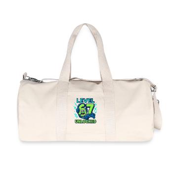 Level 67 Unlocked Six Seven Italian Brainrot Gamer - Recycled Canvas Sports Bag by Stanley/Stella - natural - Front