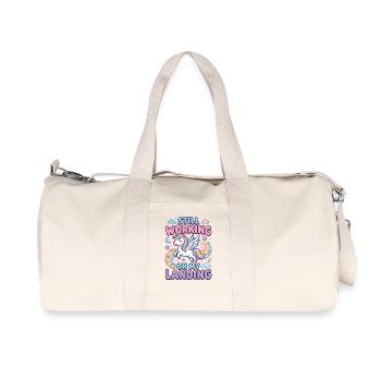 Motif pastel arc-en-ciel licorne - Sac de sport en toile recyclée Stanley/Stella - blanc naturel - Devant