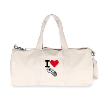 I Love GLP Retro Gamer Controller - Recycelte Canvas-Sporttasche von Stanley/Stella - Naturweiß - Vorne