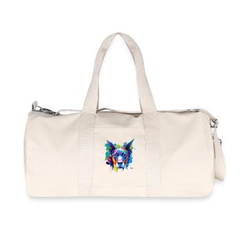 Doberman Pinscher Pop Art Visage coloré de chien - Sac de sport en toile recyclée Stanley/Stella - blanc naturel - Devant