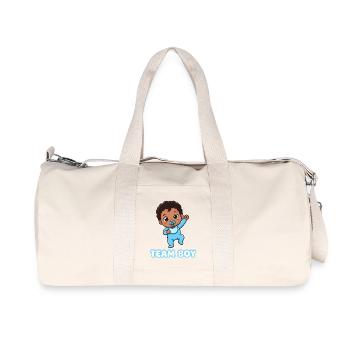 Team Boy Cute Baby Design - Recycled Canvas Sports Bag by Stanley/Stella - natural - Front