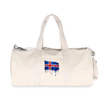 Icelandic flag colorful color - Recycled Canvas Sports Bag by Stanley/Stella - natural - Front