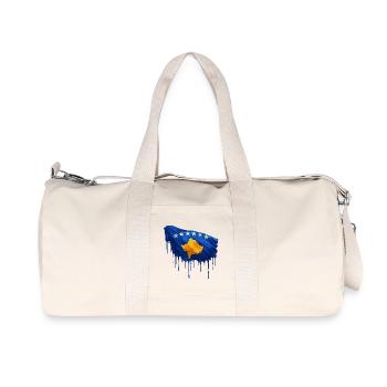 Kosovo flag colorful color - Recycled Canvas Sports Bag by Stanley/Stella - natural - Front