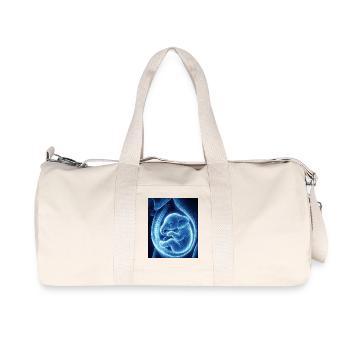 Blue Ultrasonic Baby in Womb - Recycled Canvas Sports Bag by Stanley/Stella - natural - Front