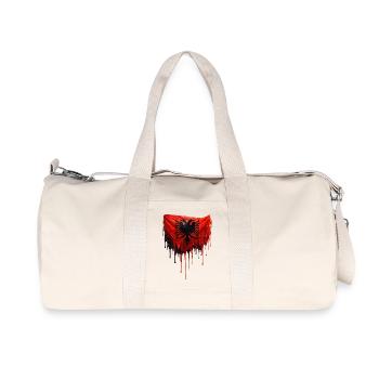 Albanian flag in bright colors - Recycled Canvas Sports Bag by Stanley/Stella - natural - Front
