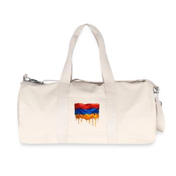 Armenian flag in bright colors - Recycled Canvas Sports Bag by Stanley/Stella - natural - Front