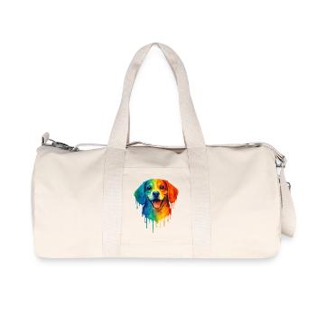 Beagle in bright colors - Recycled Canvas Sports Bag by Stanley/Stella - natural - Front