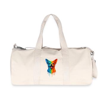 Chihuahua in bright colors - Recycled Canvas Sports Bag by Stanley/Stella - natural - Front