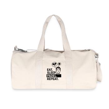 Eat Sleep Padel Repeat Lifestyle Sport Routine - Recycled Canvas Sports Bag by Stanley/Stella - natural - Front