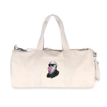 Charles Darwin mit Kaugummi und Sonnenbrille - Recycelte Canvas-Sporttasche von Stanley/Stella - Naturweiß - Vorne