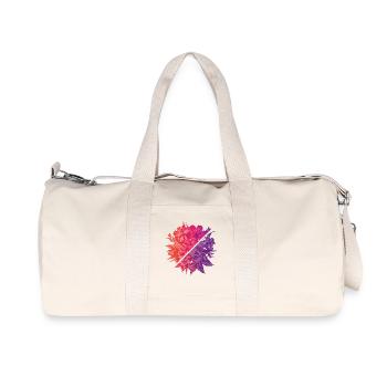 Flowers & Rainbow Diagonal - Recycled Canvas Sports Bag by Stanley/Stella - natural - Front