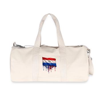 Paraguay Flag Drop Art - Recycled Canvas Sports Bag by Stanley/Stella - natural - Front