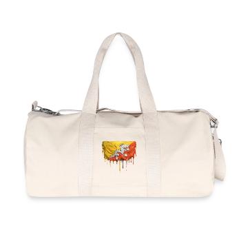 Dragons in Bhutan Flag Color Palette - Recycled Canvas Sports Bag by Stanley/Stella - natural - Front