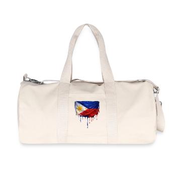 Philippinen Flagge Tropfenkunst - Recycelte Canvas-Sporttasche von Stanley/Stella - Naturweiß - Vorne