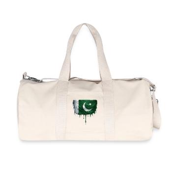 Pakistan Flag Colorful Color - Recycled Canvas Sports Bag by Stanley/Stella - natural - Front