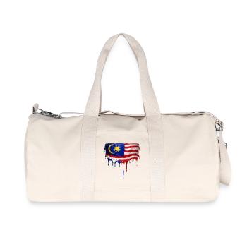Malaysia Flag Drop Art - Recycled Canvas Sports Bag by Stanley/Stella - natural - Front