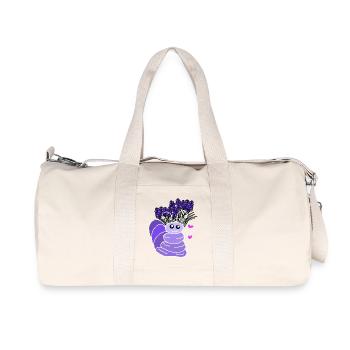 Lavender Friend le ver drôle pour les enfants - Sac de sport en toile recyclée Stanley/Stella - blanc naturel - Devant
