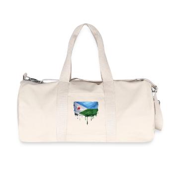 Djibouti Flag Drop Art - Recycled Canvas Sports Bag by Stanley/Stella - natural - Front