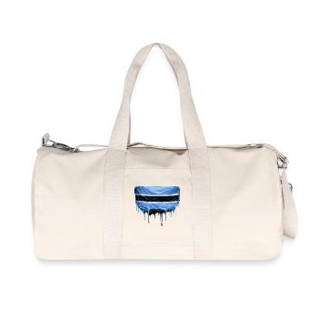Botswana Flag Drop Art - Recycled Canvas Sports Bag by Stanley/Stella - natural - Front