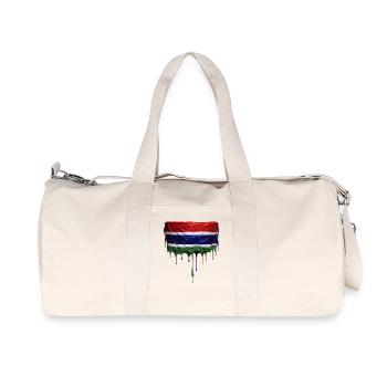 Gambia Flag in Drop Art - Recycled Canvas Sports Bag by Stanley/Stella - natural - Front