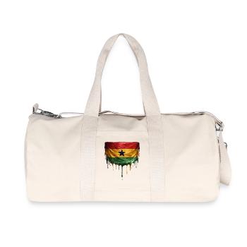 Ghana Flags Drop Art - Recycled Canvas Sports Bag by Stanley/Stella - natural - Front