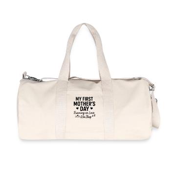 Première fête des mères Humour Idée cadeau pour maman Famille - Sac de sport en toile recyclée Stanley/Stella - blanc naturel - Devant