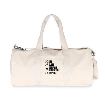 Eat Sleep German Shepherd Repeat - Recycled Canvas Sports Bag by Stanley/Stella - natural - Front